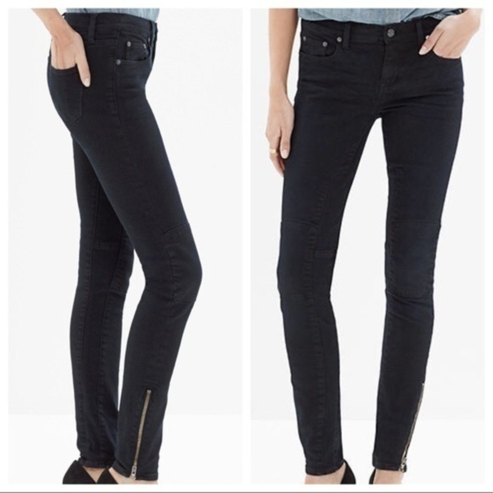 Madewell Skinny Skinny Blue Moto Jeans Size 27 4